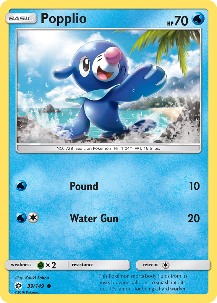 Popplio – Sun & Moon 39/149 Pokémon card