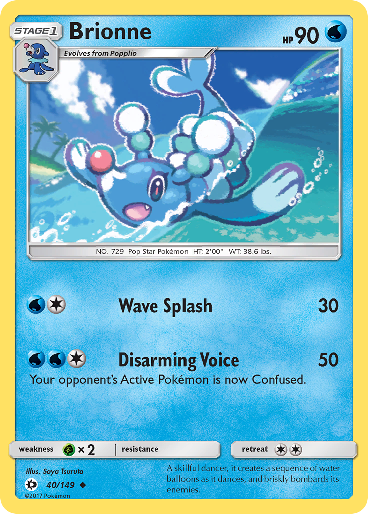 Brionne – Sun & Moon 40/149 Pokémon card