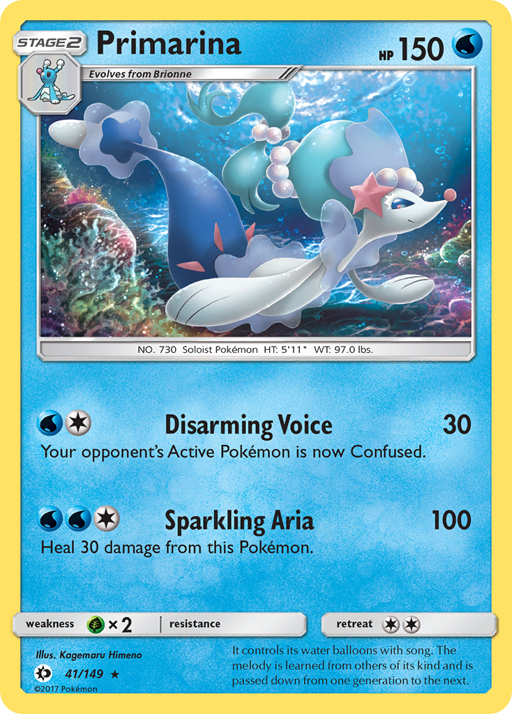 Primarina – Sun & Moon 41/149 Pokémon card