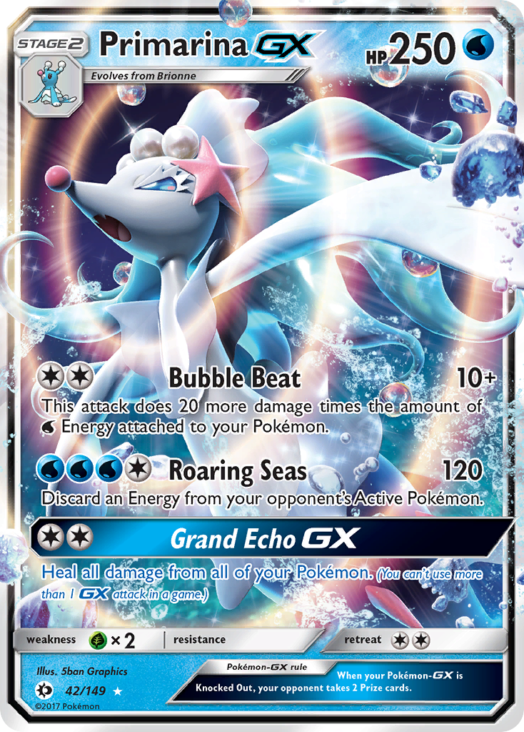 Primarina-GX – Sun & Moon 42/149 Pokémon card