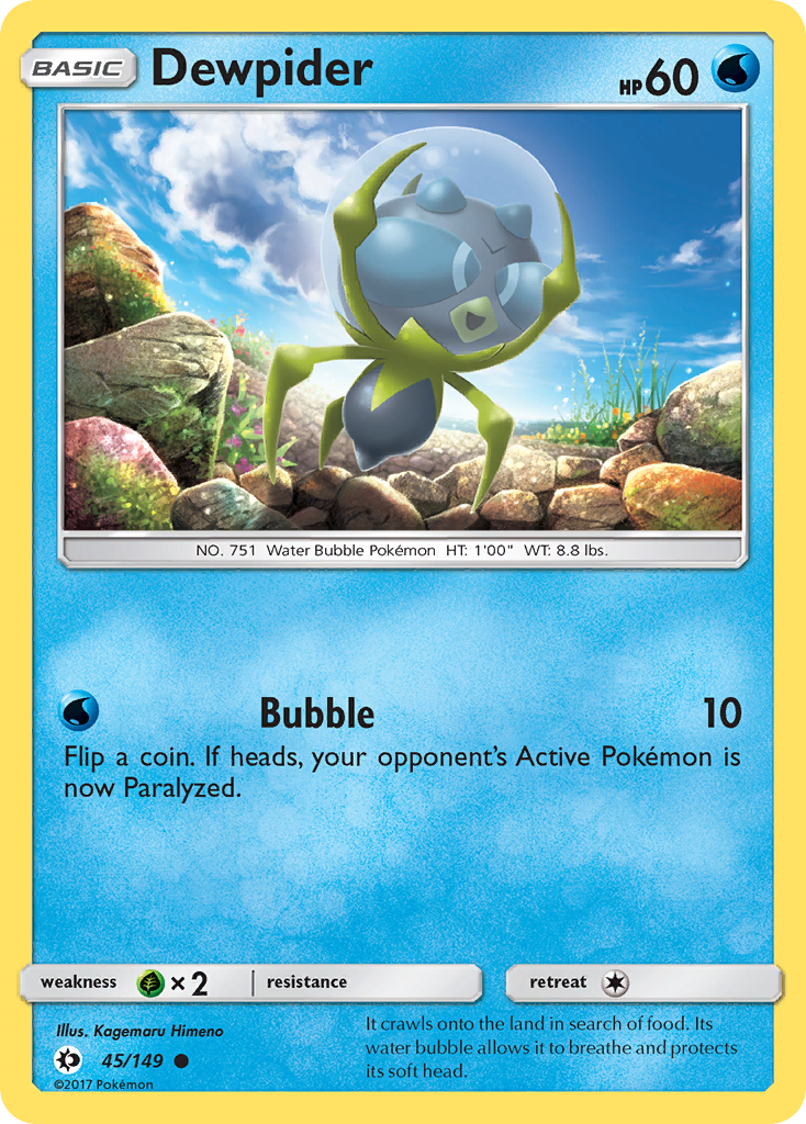 Dewpider – Sun & Moon 45/149 Pokémon card