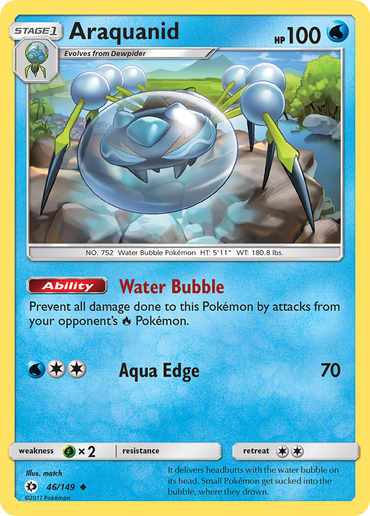 Araquanid – Sun & Moon 46/149 Pokémon card
