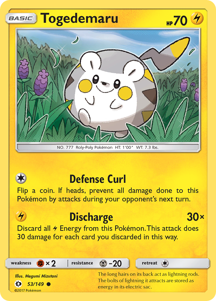 Togedemaru – Sun & Moon 53/149 Pokémon card