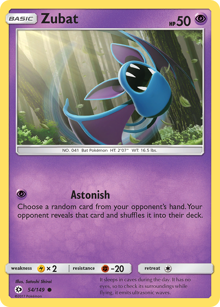 Zubat – Sun & Moon 54/149 Pokémon card