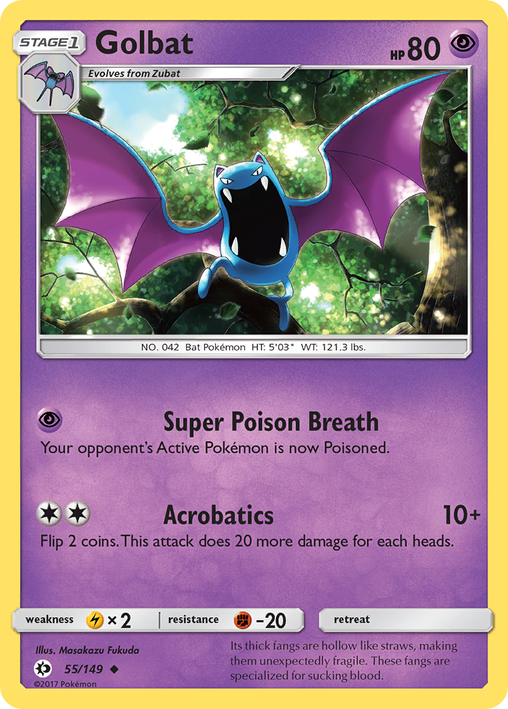 Golbat – Sun & Moon 55/149 Pokémon card
