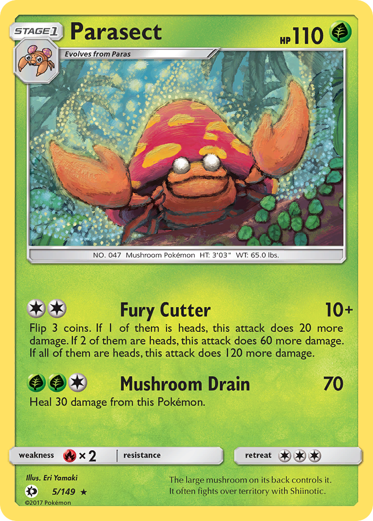 Parasect – Sun & Moon 5/149 Pokémon card