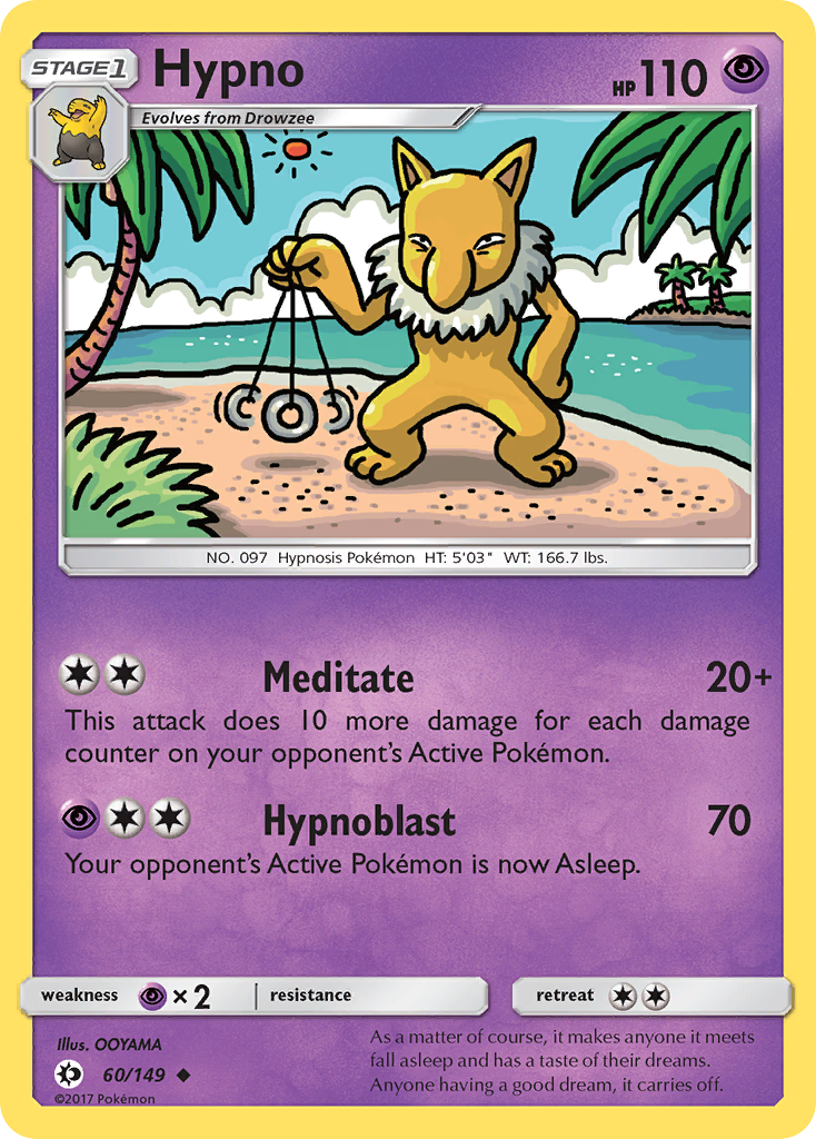 Hypno – Sun & Moon 60/149 Pokémon card