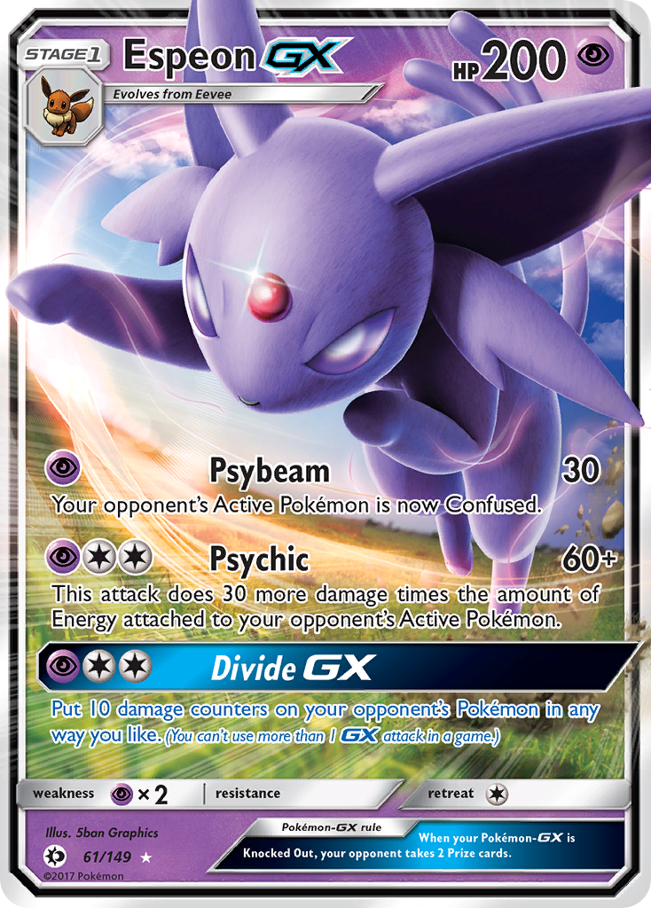 Espeon-GX – Sun & Moon 61/149 Pokémon card