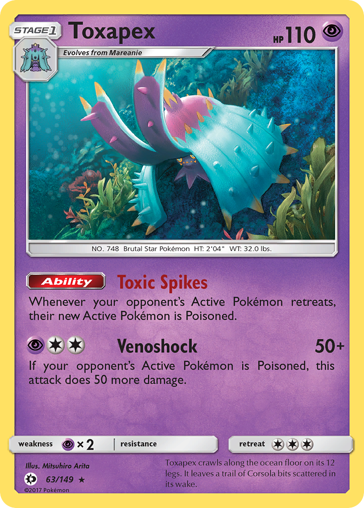 Toxapex – Sun & Moon 63/149 Pokémon card