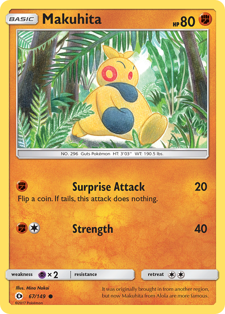 Makuhita – Sun & Moon 67/149 Pokémon card