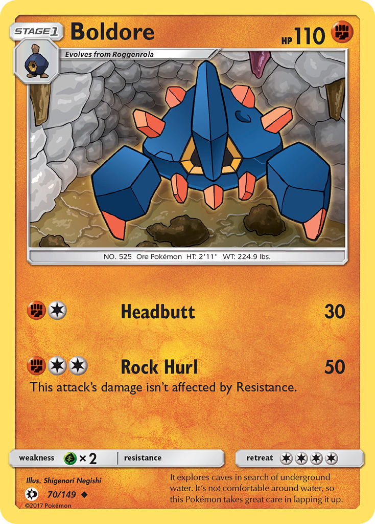 Boldore – Sun & Moon 70/149 Pokémon card