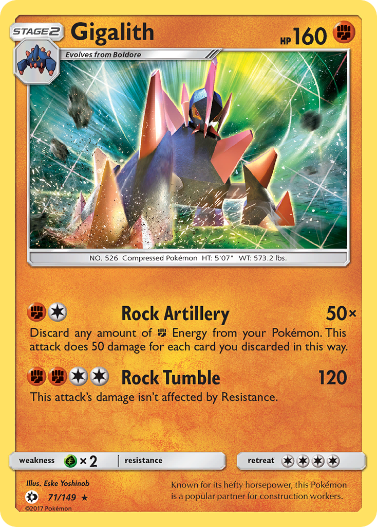 Gigalith – Sun & Moon 71/149 Pokémon card