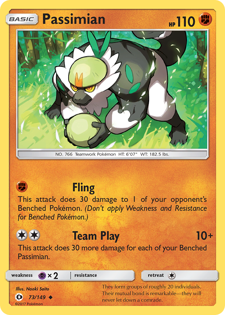 Passimian – Sun & Moon 73/149 Pokémon card
