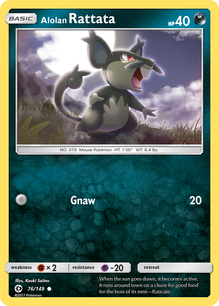 Alolan Rattata – Sun & Moon 76/149 Pokémon card