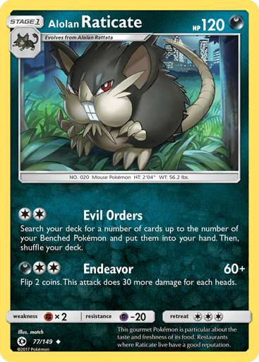 Alolan Raticate - Sun & Moon 77