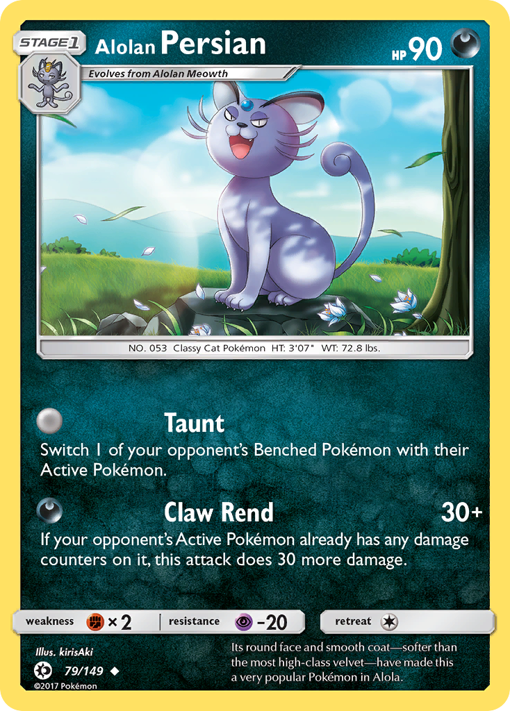Alolan Persian – Sun & Moon 79/149 Pokémon card