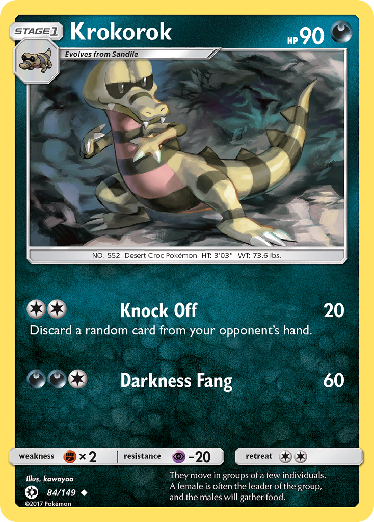 Krokorok – Sun & Moon 84/149 Pokémon card