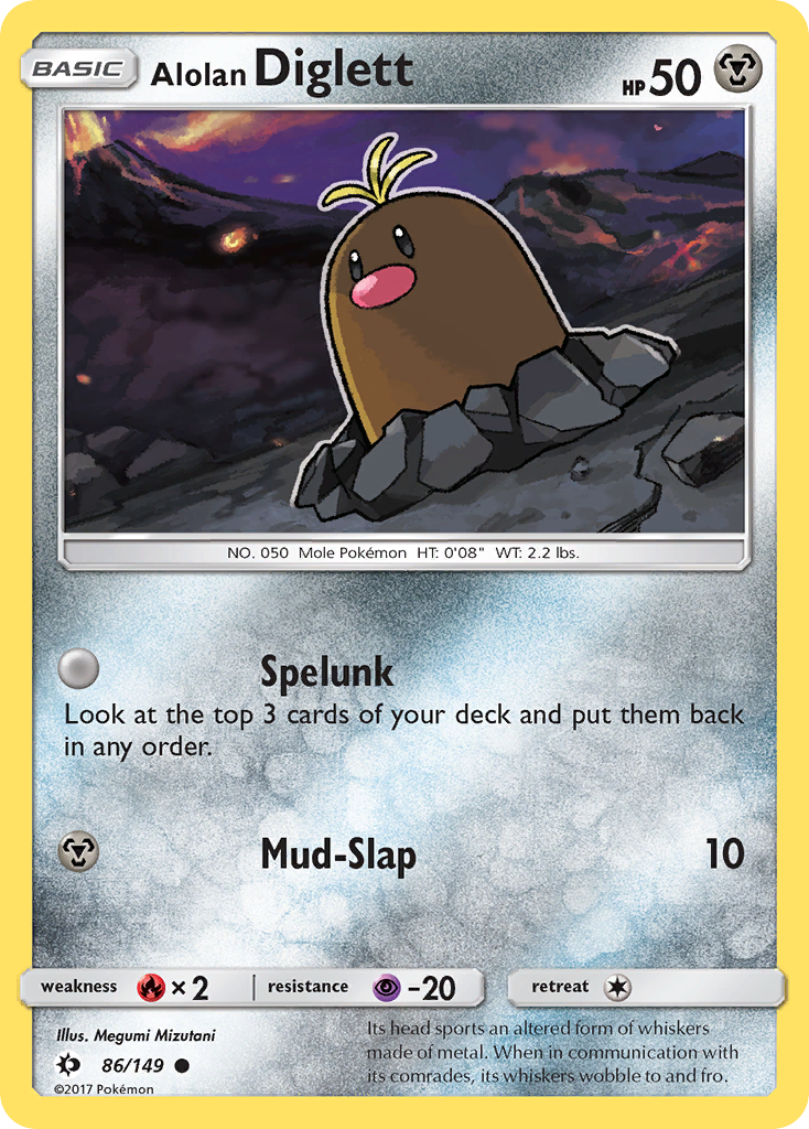 Alolan Diglett – Sun & Moon 86/149 Pokémon card