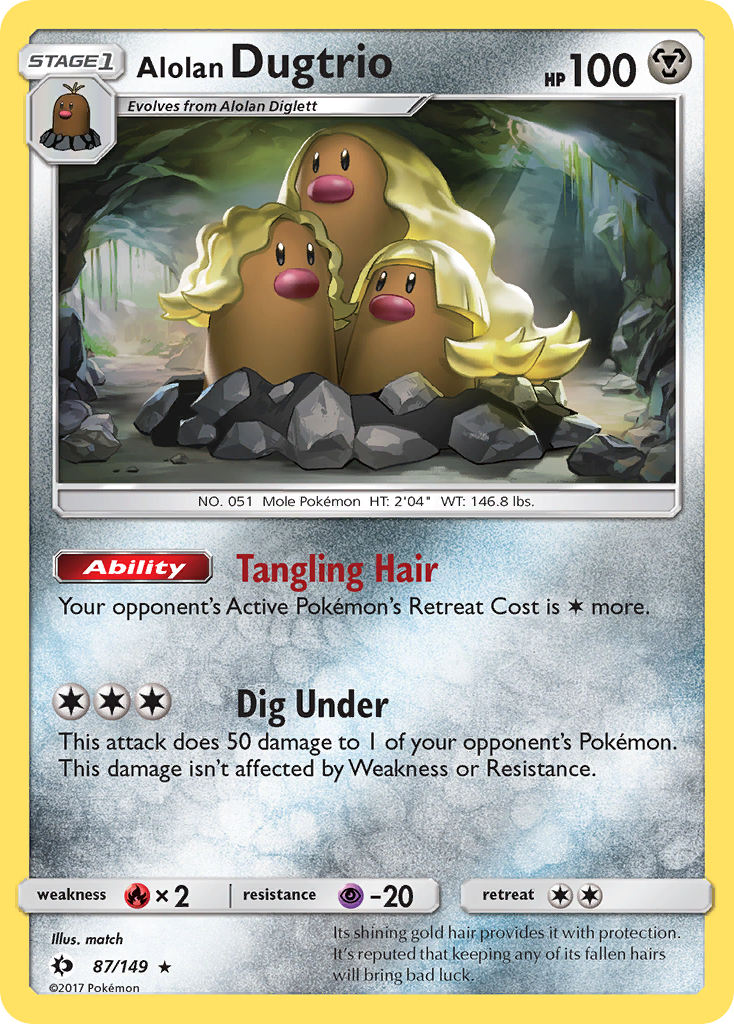 Alolan Dugtrio – Sun & Moon 87/149 Pokémon card