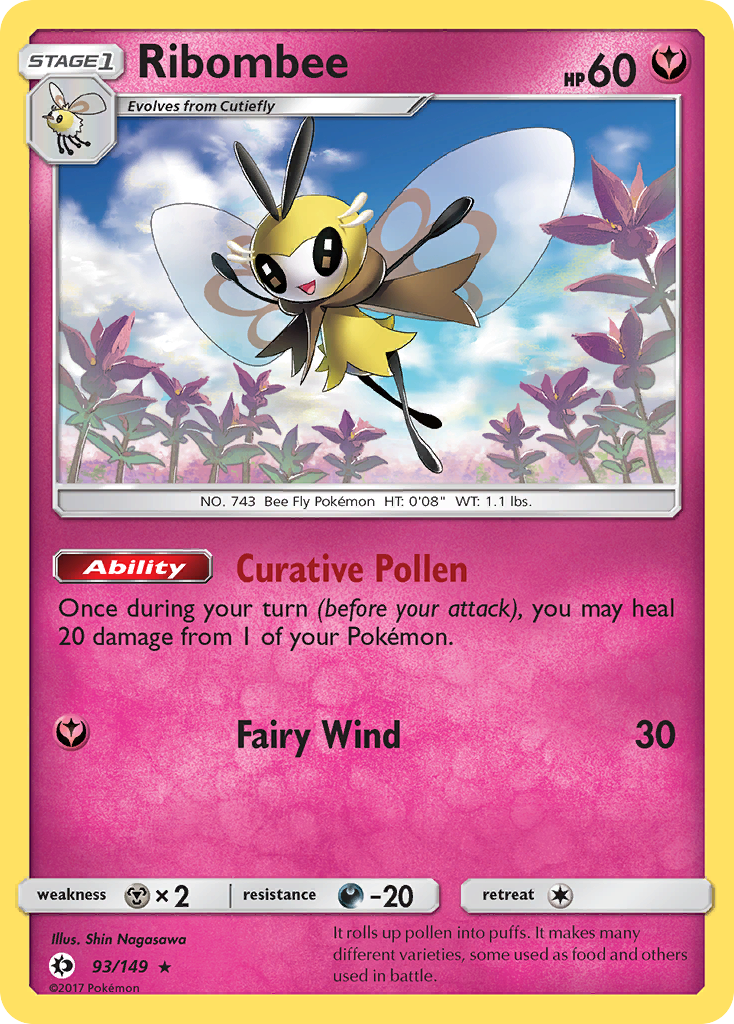 Ribombee – Sun & Moon 93/149 Pokémon card