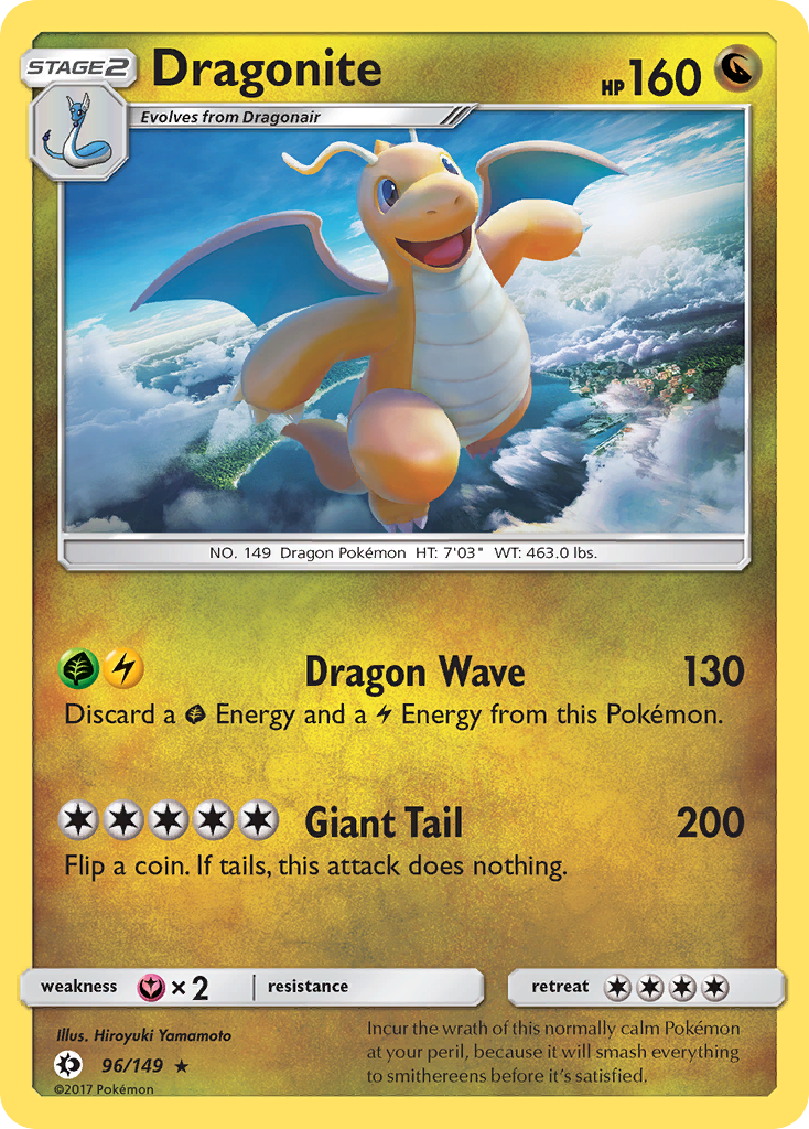Dragonite – Sun & Moon 96/149 Pokémon card