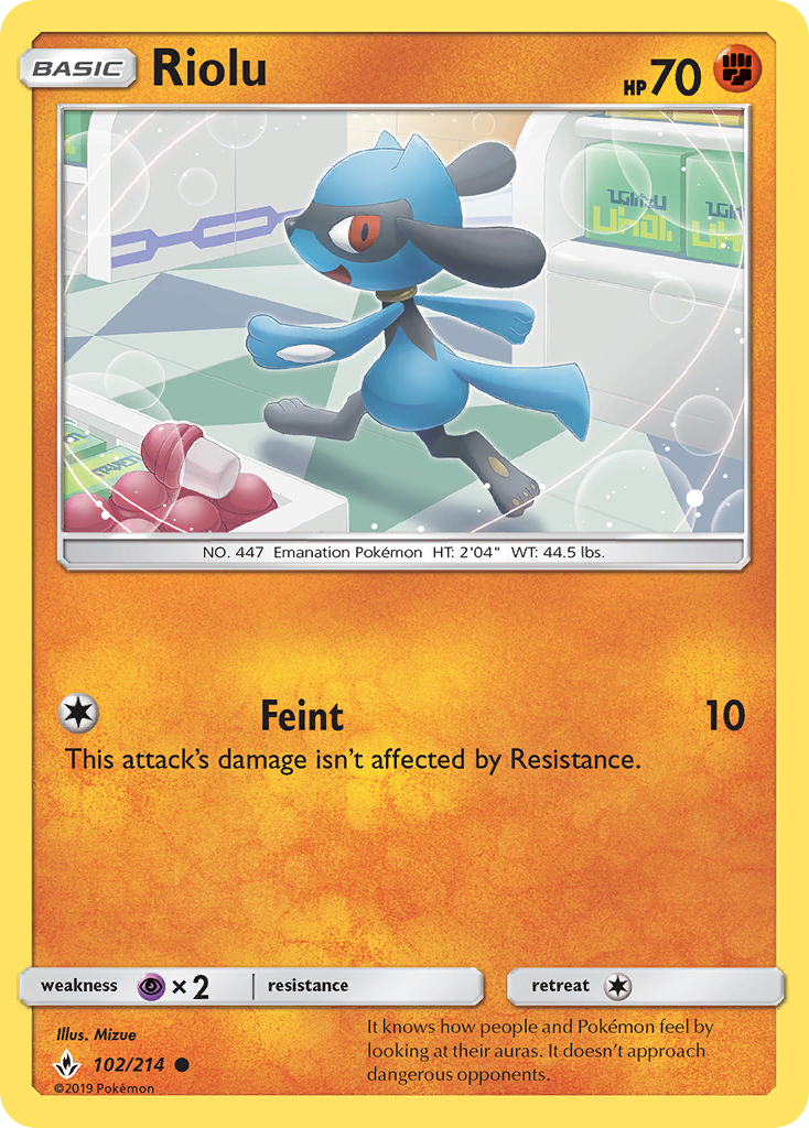 Riolu – Unbroken Bonds 102/214 Pokémon card