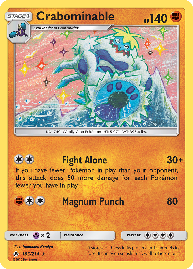 Crabominable – Unbroken Bonds 105/214 Pokémon card