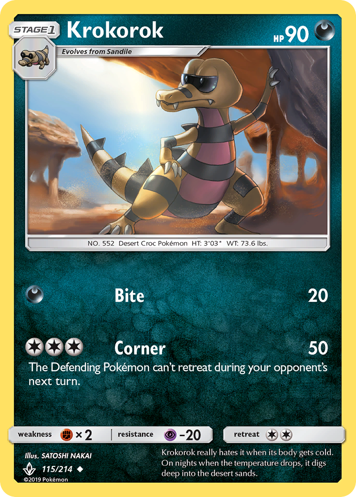 Krokorok – Unbroken Bonds 115/214 Pokémon card