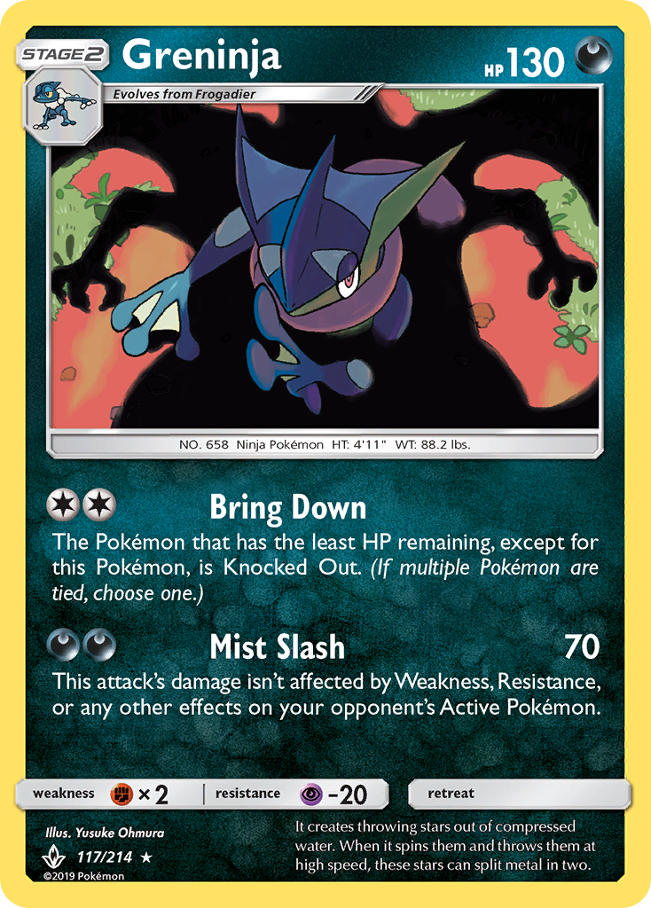 Greninja – Unbroken Bonds 117/214 Pokémon card