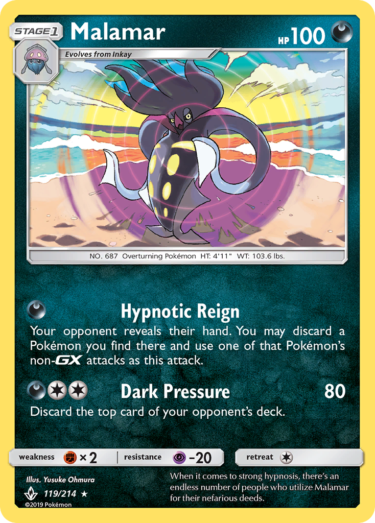 Malamar – Unbroken Bonds 119/214 Pokémon card