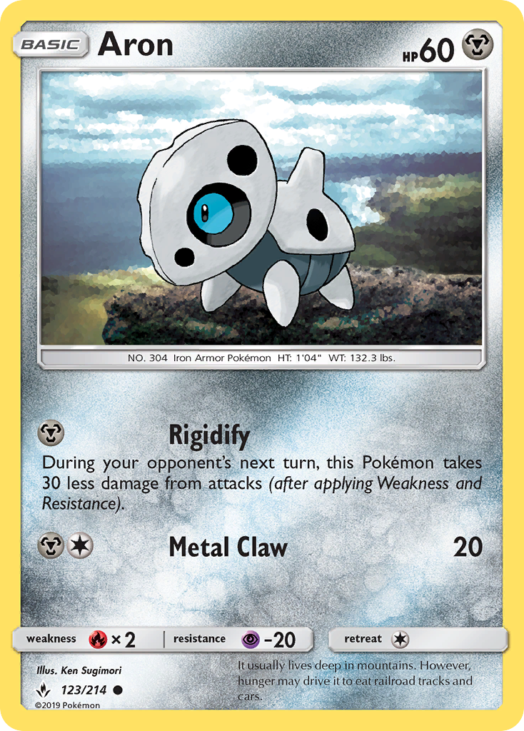 Aron – Unbroken Bonds 123/214 Pokémon card