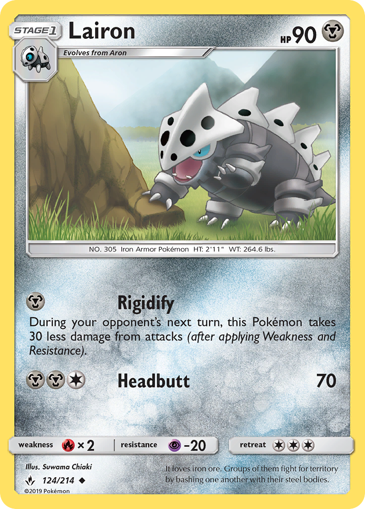 Lairon – Unbroken Bonds 124/214 Pokémon card