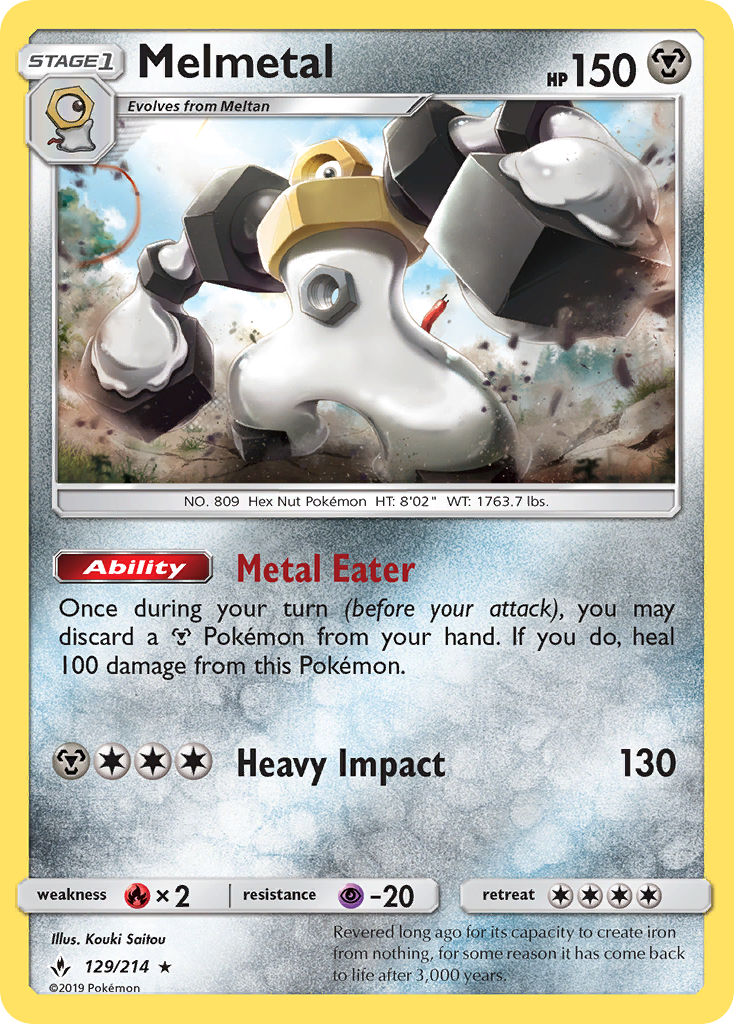 Melmetal – Unbroken Bonds 129/214 Pokémon card