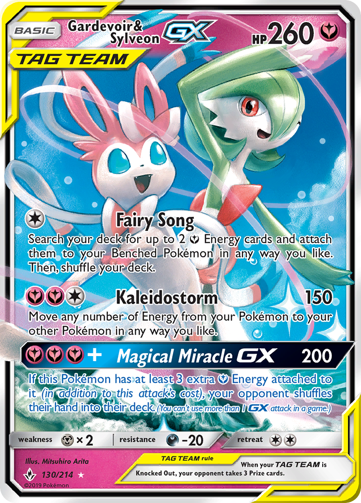 Gardevoir & Sylveon-GX – Unbroken Bonds 130/214 Pokémon card