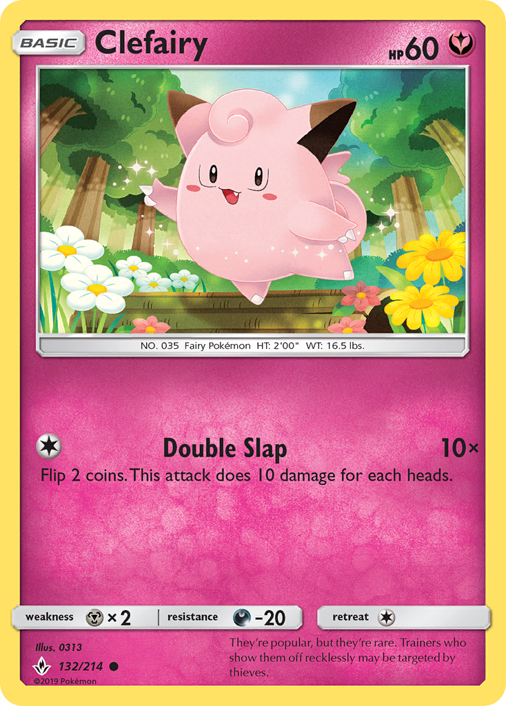Clefairy – Unbroken Bonds 132/214 Pokémon card