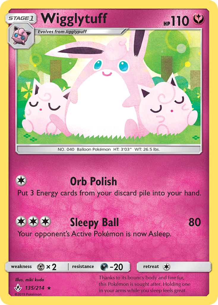 Wigglytuff – Unbroken Bonds 135/214 Pokémon card