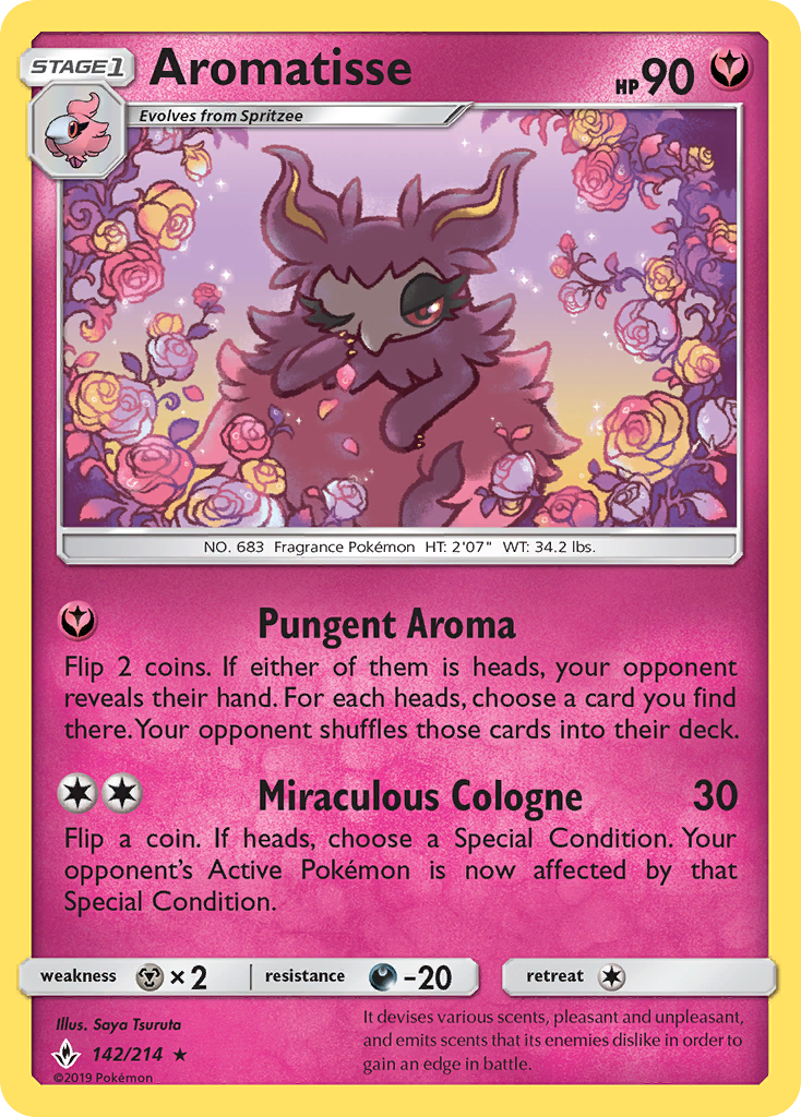 Aromatisse – Unbroken Bonds 142/214 Pokémon card