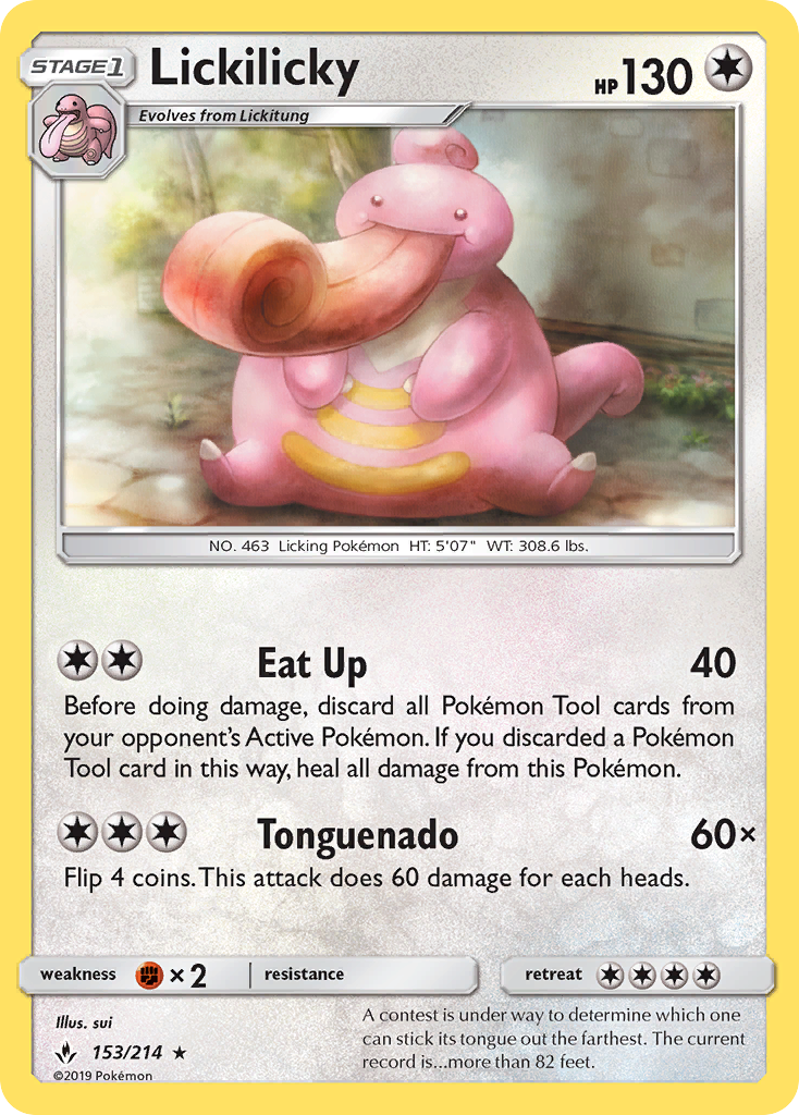 Lickilicky – Unbroken Bonds 153/214 Pokémon card