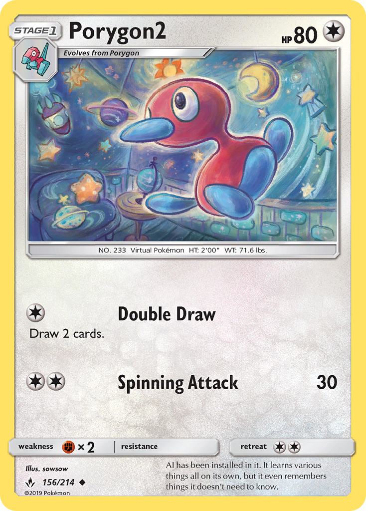 Porygon2 – Unbroken Bonds 156/214 Pokémon card