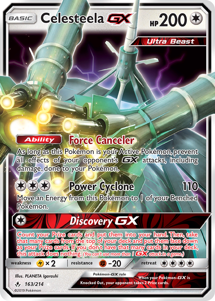 Celesteela-GX – Unbroken Bonds 163/214 Pokémon card