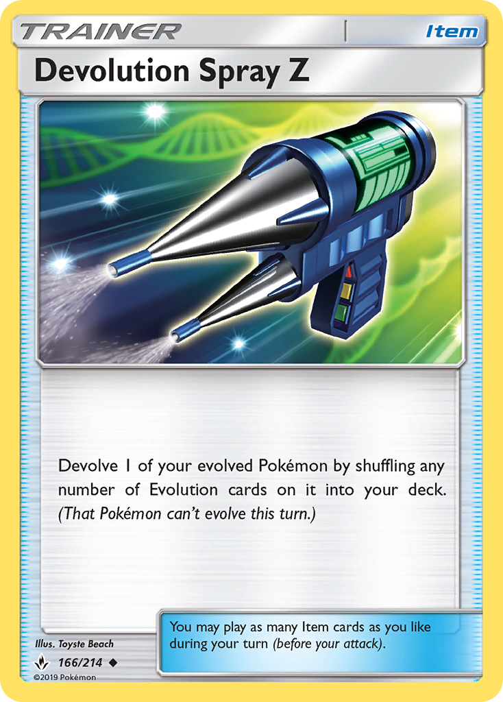 Devolution Spray Z – Unbroken Bonds 166/214 Pokémon card