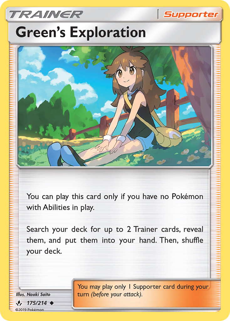 Green's Exploration – Unbroken Bonds 175/214 Pokémon card