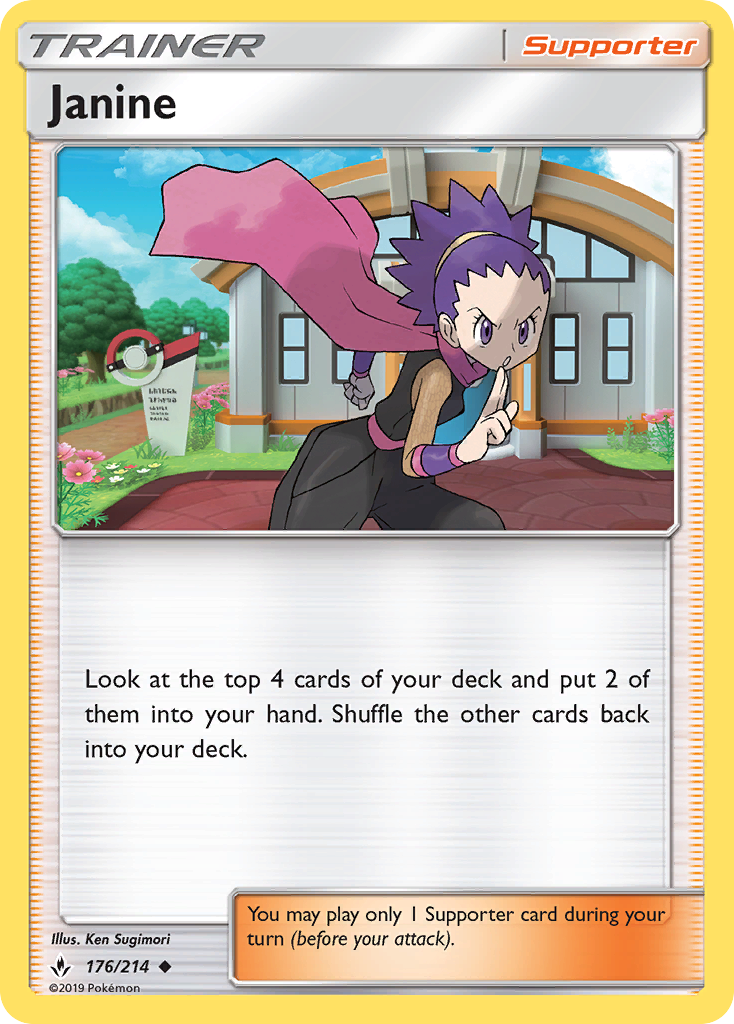 Janine – Unbroken Bonds 176/214 Pokémon card