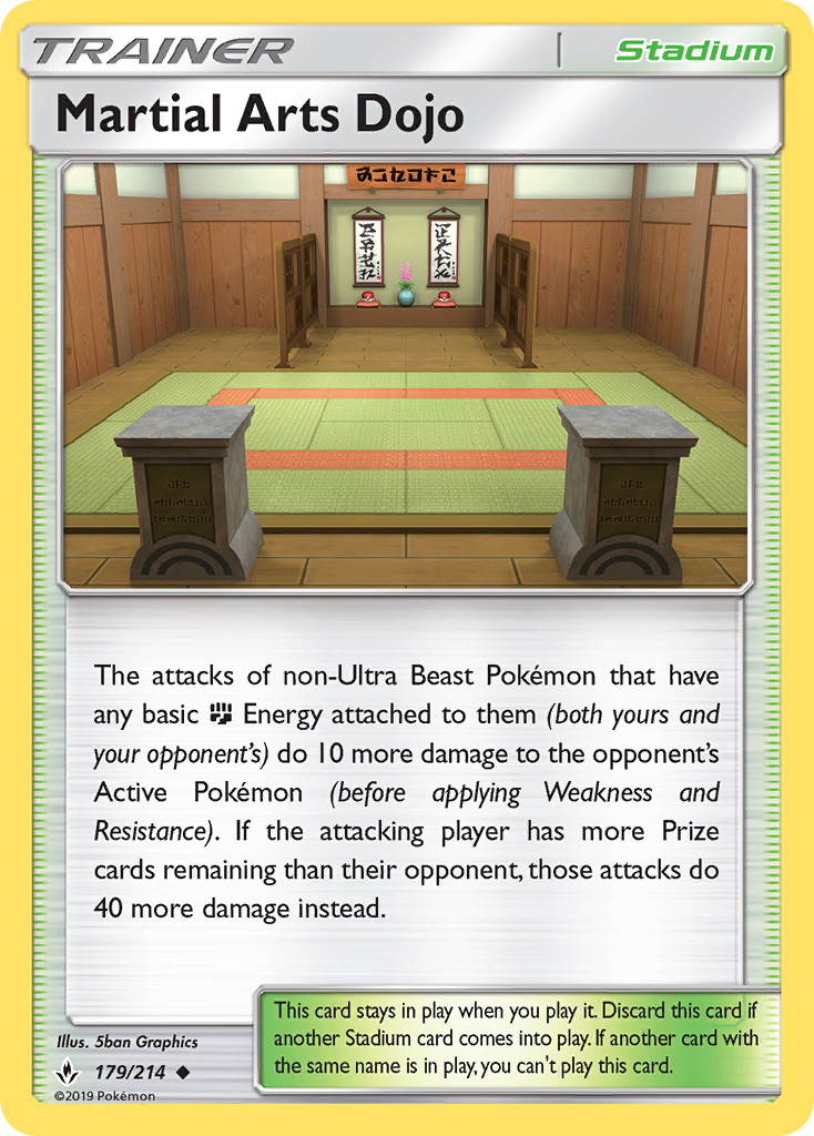 Martial Arts Dojo – Unbroken Bonds 179/214 Pokémon card