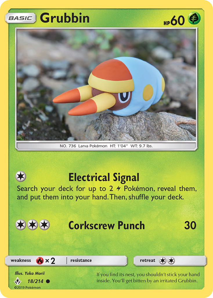Grubbin – Unbroken Bonds 18/214 Pokémon card