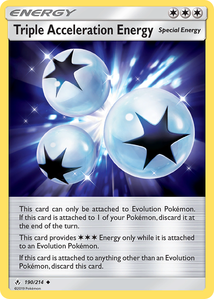 Triple Acceleration Energy – Unbroken Bonds 190/214 Pokémon card