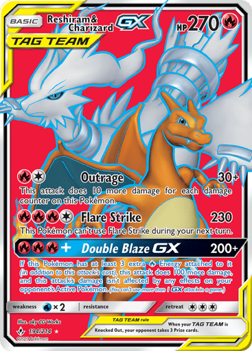 Reshiram & Charizard-GX - Unbroken Bonds 194