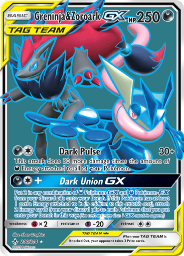 Greninja & Zoroark-GX - Unbroken Bonds 200