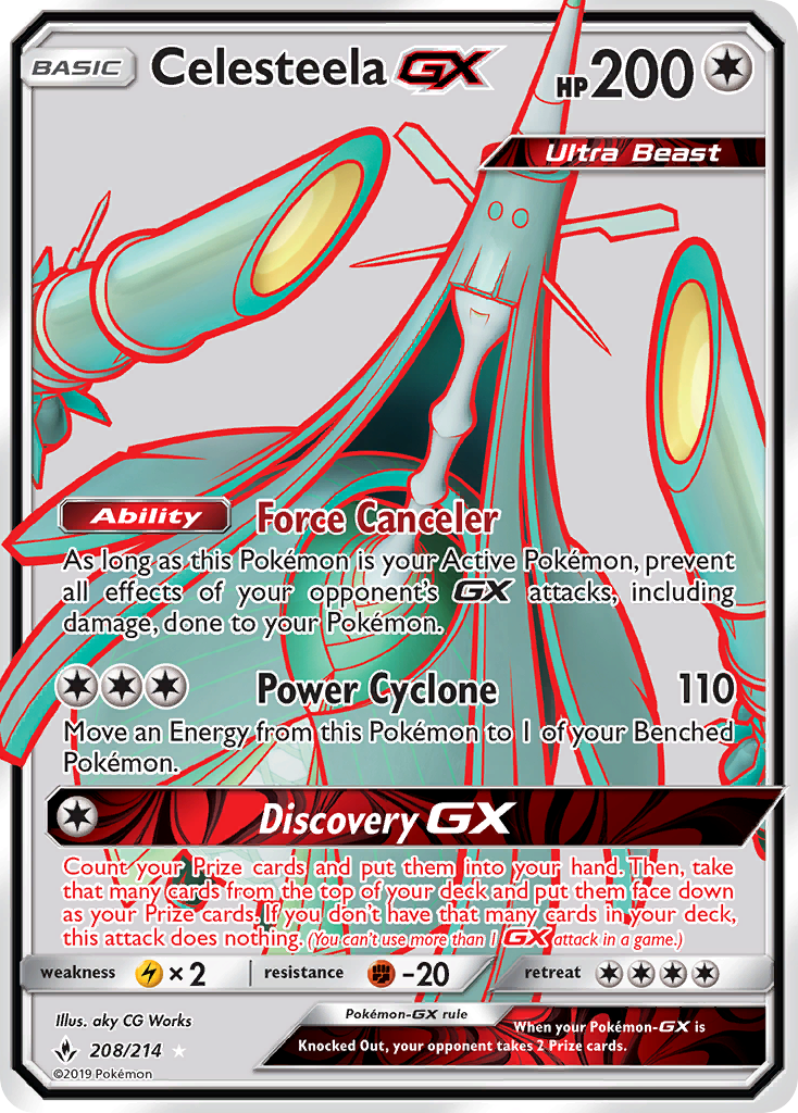 Celesteela-GX – Unbroken Bonds 208/214 Pokémon card