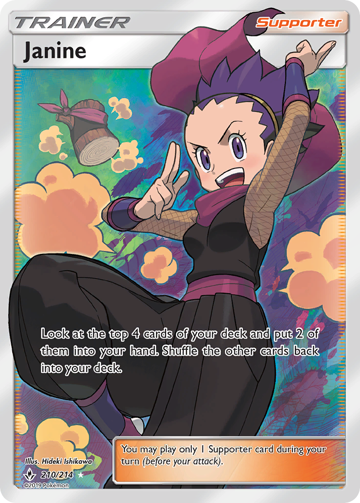 Janine – Unbroken Bonds 210/214 Pokémon card